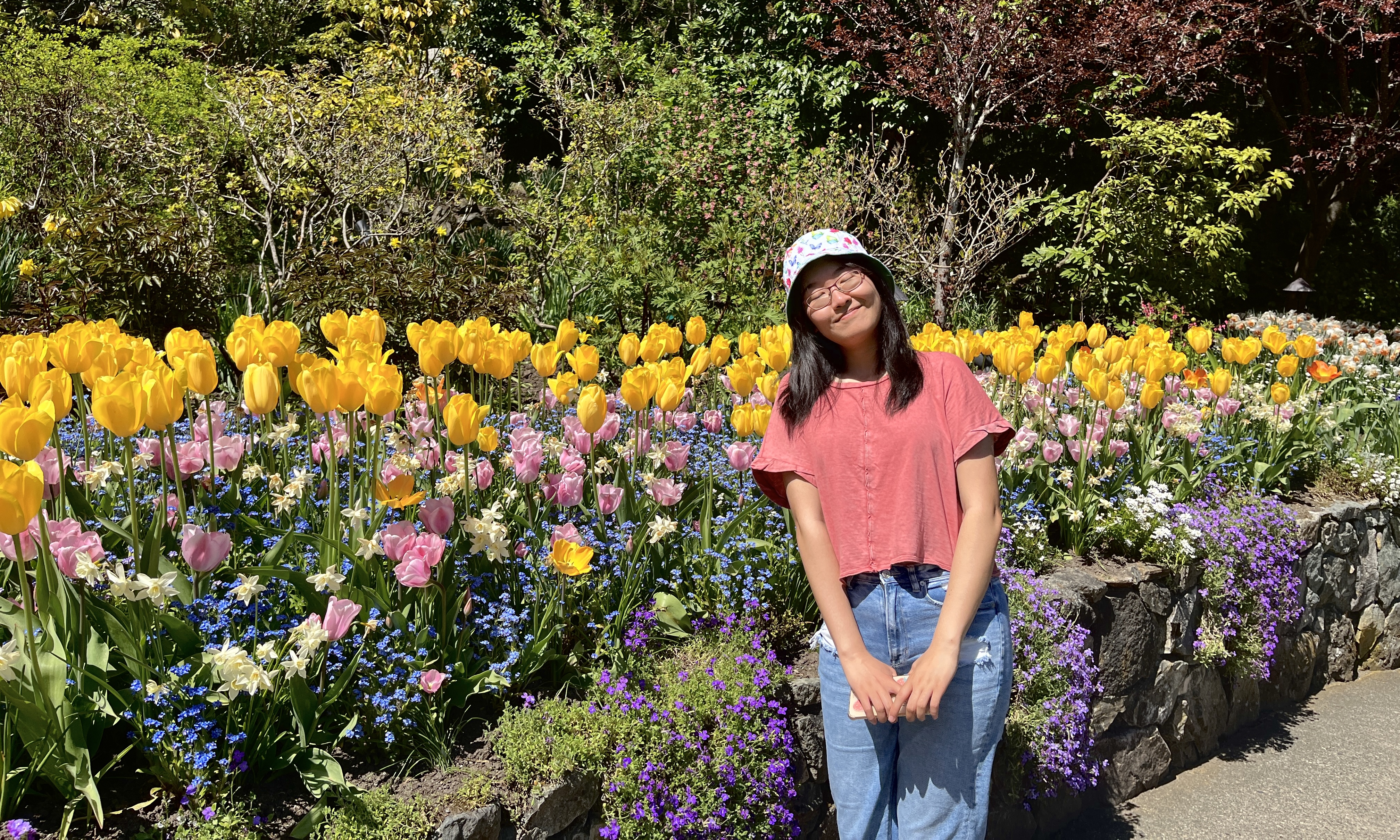 portrait with tulips